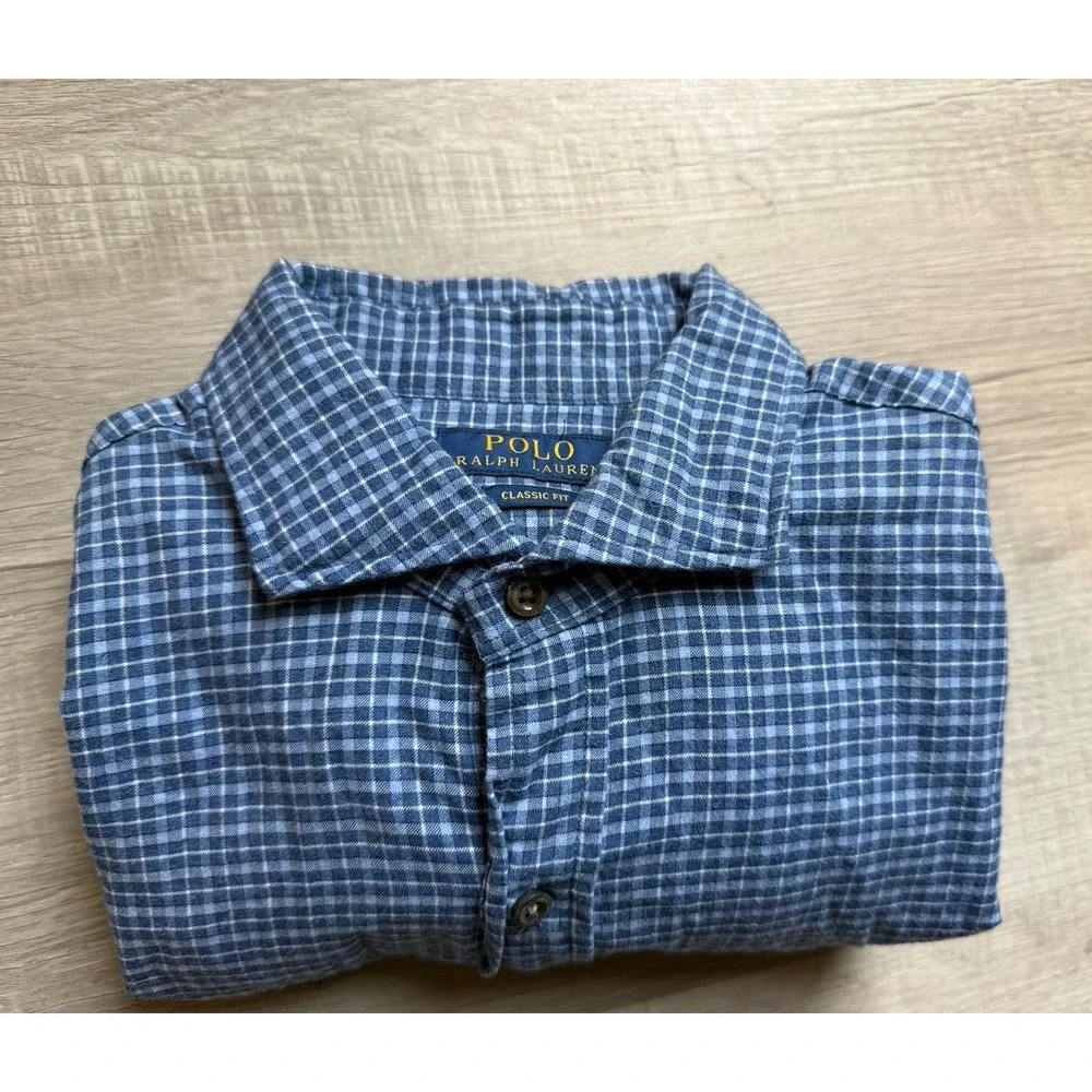 POLO RALPH LAUREN Blue Heather Multi men's large classic‎ fit